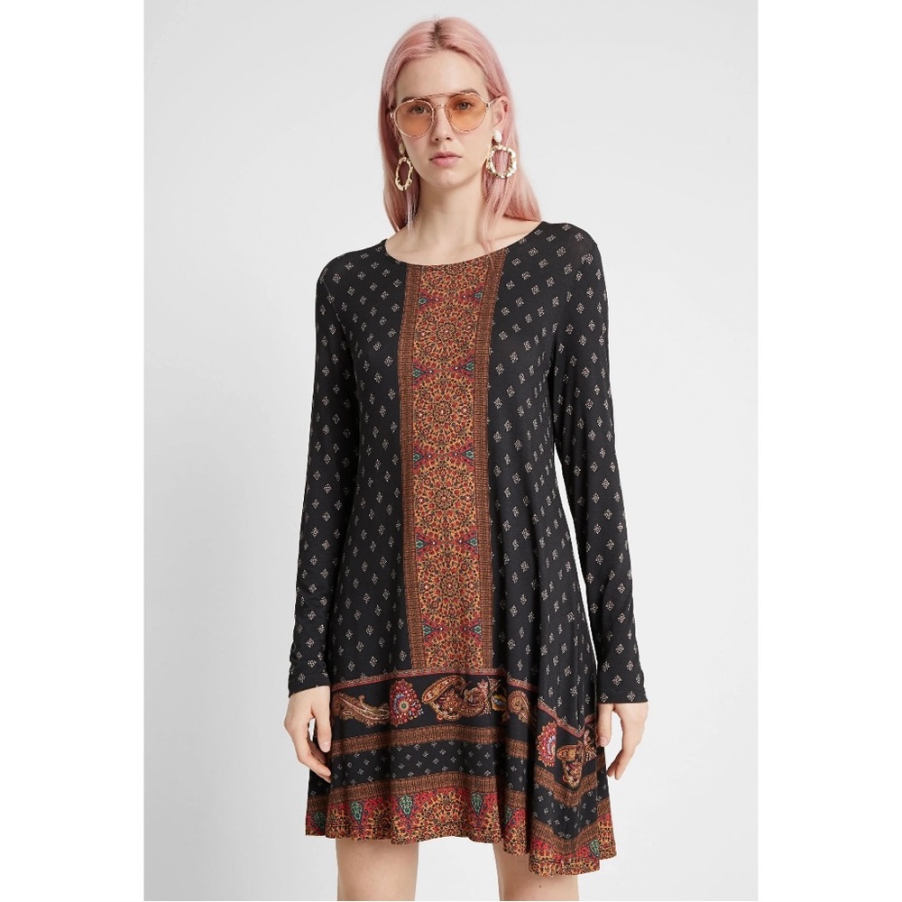 *DESIGUAL* Drop Waist Boho Dress